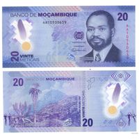 Мозамбик 20 метикал 2024 год P-155a полимер UNC