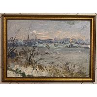 Хмелевский В.В "Зима". Холст, масло.Размер 34,5х49 см.