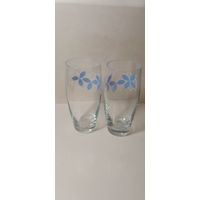 Стаканы 2 для вина с рисунком ЦВЕТЫ 100мл