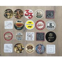 Подставки под пиво. Бирдекель. Коллекция, 20 штук.