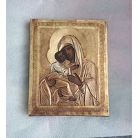 Икона Божией Матери Владимирская, 19 век, оклад серебро 84 пробы с огненным золочением, всё родное! Вживую не оторвать глаз. Замечательный подарок. Люкс! Красота!!!