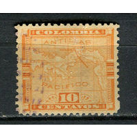 Панама в составе Колумбии - 1892/1896 - Карта 10С - [Mi.15] - 1 марка. Гашеная.  (Лот 22Ju)-T25P8