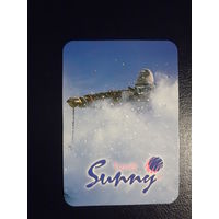 Календарик 2002 г.  Санни Трэвел. Горнолыжник.