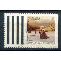 Канада - 1989г. - Рождество, картины, 33 с - 1 марка - гашёная [Mi 1153]. #3-WB-96-B-1