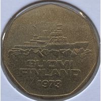Финляндия 5 марок 1973 г. Ледокол Варма. В холдере