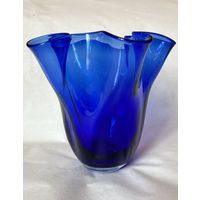 АУКЦИОН не с рубля без МПЦ. Ваза синее стекло  "Кобальт".