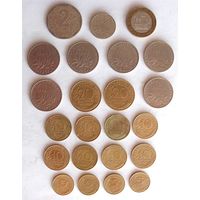 Франция 1/2, 1, 2, 10 франков 5, 10, 20 сантимов 1964-2000 23 монеты одним лотом