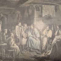 Бабушкины сказки. Энциклопедическая гравюра СПБ. 19-20века 25ъх17см.