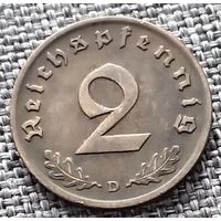 2 рейхспфеннига 1937 D