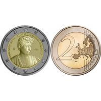 Греция 2 евро 2024 150 лет со дня рождения Пенелопы Дельты UNC из ролла