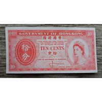 Werty71 Гонконг 10 центов 1961 1965 UNC банкнота