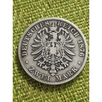 Германия Пруссия 2 марки 1876 г ( Вильгельм I )