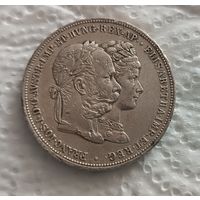 2 флорина Австрия 1879 годовщина серебряной свадьбы