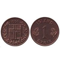 РЕСПУБЛИКА ИСЛАНДИЯ. 1 ЭЙРЕ 1956. UNC