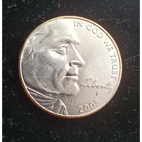 Монета США 5 центов 2005 P 200 лет экспедиции Льюиса и Кларка - Выход к океану