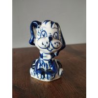 Статуэтка фарфоровая пёс Гав-Гав (собака), Гжель