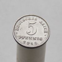 Германия 5 пфеннигов 1918 D