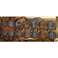 Свазиленд (Эсватини) набор монет 5, 10, 20, 50 центов; 1, 2, 5 лилангени, UNC. Сторгуй за свою цену, предложи обмен!