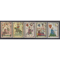 Лошади всадники фауна герб искусство Миннезингеры Лихтенштейн 1961 год Лот 5 ПОЛНАЯ СЕРИЯ МЕНЕЕЕ 30 % от каталога по курсу 3 р