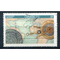 Канада - 1991г. - карта, международная молодёжная филателистическая выставка - 1 марка - гашёная [Mi 1282]. #3-WB-96-B-2