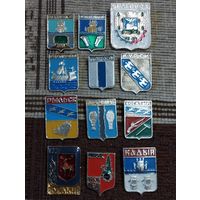 Гербы городов. Сборный лот (24).