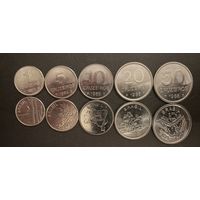 Бразилия Набор 5 монет 1980 - 1985 год UNC