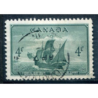 Британские колонии - Канада - 1949г. - корабль - 1 марка - полная серия, гашёная, немного погнут правый нижний уголок [Mi 248]. #3-WB-100-A-2