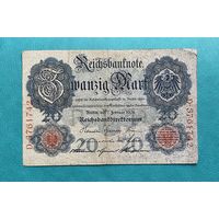 Германия Имперская банкнота 20 марок 1908 года D-3761742