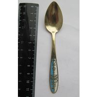 Все лоты с рубля.Ложка,серебро 875 пр.,эмали,Ленинград,СССР,17 грамм