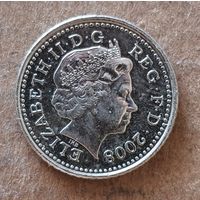 Великобритания 5 пенсов, 2008 г., Коронованный чертополох KM# 988