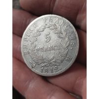 5 франков 1812 Наполеон 1 Бонапарт .серебро