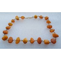 Все лоты с 1р.Янтарные бусы позолота