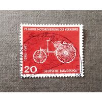 Марка Германия 1961 год 75 лет моторизации автомобиля