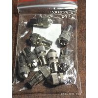 Штекер ТВ металл без пайки, 10 штук с 1 рубля