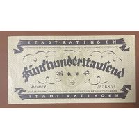 Банкнота 500000 марок 1923 год. Ратинген. Веймарская республика