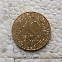 10 сантимов 1992 года Франция. Пятая Республика. Очень красивая монета! Родная патина!