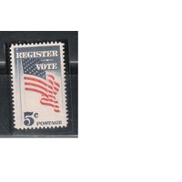 США-1964, (Мих.863),  **   , Флаг (одиночка)