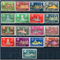 Нидерландские Антильские острова - 1958/59г. - ландшафты, архитектура, с разновидностью 15 с - 17 марок - полная серия, гашёные [Mi 70-85]. #3-WB-97-A-1