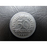 Германия. 50 пфеннигов. 1920A. С 20 копеек. Распродажа коллекции. Смотрите другие лоты.