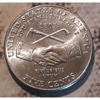 5 центов 2004 D США 200 лет экспедиции Льюиса "Луизиана"