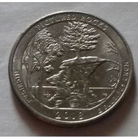 25 центов, квотер США, побережье живописных камней, штат Мичиган, P