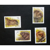 Беларусь 1995 г. WWF. Бобр европейский (речной) (Castor fiber). Бобры. Фауна. полная серия из 4 марок Чистая #0205-Ф1P39