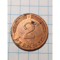 2 пфеннига ФРГ 1989 J год