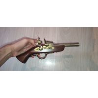 Зажигалка - пистолет двустволка дерево металл