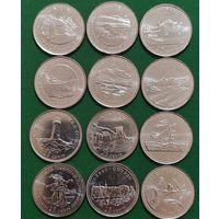 Набор монет Канады 25 центов 1992 год. 125 лет Конфедерации. Независимость. (12шт) UNC