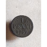 1 PENNI 1869  РЕДКАЯ (В4В31)