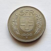 Швейцария 5 франков, 1986