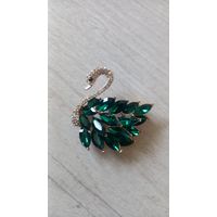 Винтажная брошь лебедь
