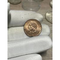 2 сантима 1861 K UNC ! супер сохран , красивейшая . очень редкий сохран