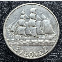 2 злотых 1936 кораблик в блеске